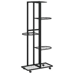 Helloshop26 - Jardinière à 5 niveaux mobile pratiques intérieur 44 x 23 x 100 cm en fer noir 02_0047084 - noir 3000234586162