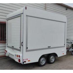 Remorque commerciale 300x200x230 cm - 1500 kg - volets latéral & arrière - porte avant
