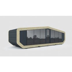 Studio jardin pods futuriste préfabriqué en acier, 43 m2 - ISK43 Pods
