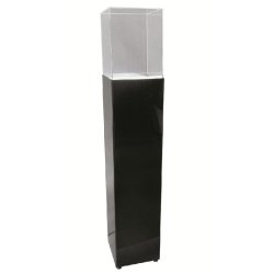 Vitrine colonne LED cloche PMMA H30cm - base en PMMA noir - 25x25x100 cm - 16W