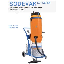Aspirateur pour machines de ponçage parquet - Sodevak 55 avec système cyclone et moteur monophasé