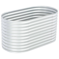 Helloshop26 - Jardinière lit surélevé plantes fleurs jardin 160 x 80 x 81 cm acier galvanisé argenté 02_0001006 - argenté acier 3000073491535