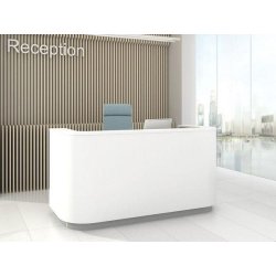 Banque d'accueil en angle bois blanc pas cher