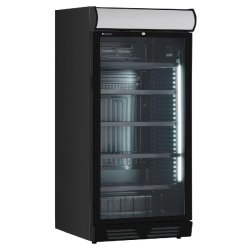 EKOFROST Réfrigérateur d’exposition statique pour boissons avec agitateur et thermomètre numérique. Température 0°C / +10°C.  Modèle EKG390CBLK - 4042
