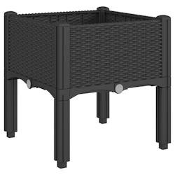 Helloshop26 - Jardinière bac lit surélevé plantes fleurs terrasse jardin avec pieds 40 x 40 x 42 cm PP noir 02_0038166 - noir 3000214120850