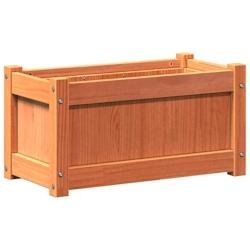 Helloshop26 - Jardinière bac lit surélevé plantes fleurs terrasse jardin cire 60 x 31 x 31 cm bois de pin massif marron 02_0038467 - marron Bois ma