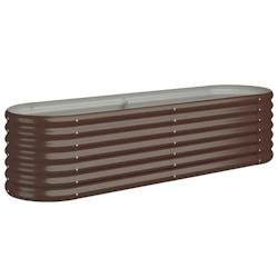 Helloshop26 - Jardinière bac lit surélevé plantes fleurs terrasse jardin de jardin acier enduit de poudre marron 02_0039557 02_0039557 - marron aci
