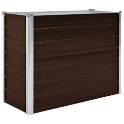 Helloshop26 - Jardinière lit surélevé plantes fleurs jardin 100 cm acier galvanisé marron 02_0001214 - marron métal 3000075831537