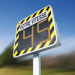 Radar pédagogique Métis® 500 - listel jaune et noir - affichage incassable - USB et fixation universelle