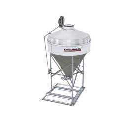 Silo d'aliment d'élevage déplaçable à vide avec cône axial translucide - Ø2325 - Capacité 6 et 9m3