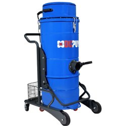 Aspirateur industriel W3 - 24V avec batteries, chariot et décolmatage intégré