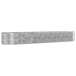 Helloshop26 - Jardinière bac lit surélevé plantes fleurs terrasse jardin de jardin argentéacier enduit de poudre Argent 02_0039764 - argenté acie