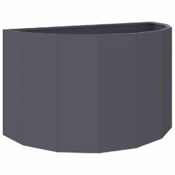 Helloshop26 - Jardinière demi-ronde moderne jardin 90 x 45 x 50 cm facile à assembler en acier anthracite 02_0052952 - métal 3000237670318
