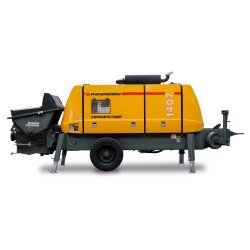 Pompe à béton stationnaire compacte et à faibles émissions - Putzmeister BSA 1407 D avec moteur diesel EU-Stage V, pour chantiers de taille moyenne