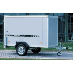 Remorques fourgons Humbaur série 5000 - modèle "Sandwich" avec roues extérieures et options personnalisables