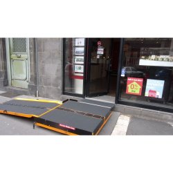 Plateforme de retournement pliante pour une marche - Shop Ramp - pieds réglables et conforme arrêté décembre 2014