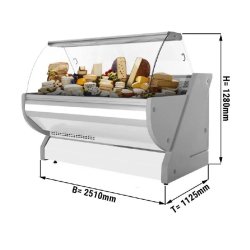 Vitrine réfrigérée de présentation avec service-arrière + réserves réfrigérées