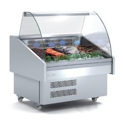 DOCRILUC Vitrine Mobile Prof. 915 - Sans Etagere - Vitre Double Courbe - Froid Statique Et Plaque Froide - 1035X915X1185 - 230V-50Hz EEC-100-EF-CC - E