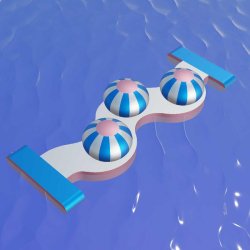 Les trois boules - structure gonflable pour aquapark - dimensions 6x2x1m - norme CE EN 25649