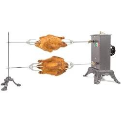 Giemme Spoleto - Tournebroche électrique B800 Décalé, Jusqu’à 12 kg, double broche pour cheminées intérieures et extérieures, usage professio