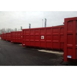 Benne à déchets 8 à 40m³ - Série 6 avec renforts verticaux et horizontaux, berce IPN 180