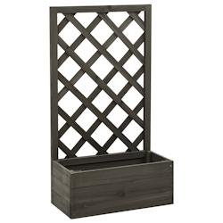 Helloshop26 - Jardinière à treillis de jardin gris 50 x 25 x 90 cm bois de sapin 02_0000875 - gris Bois massif 3000072101534