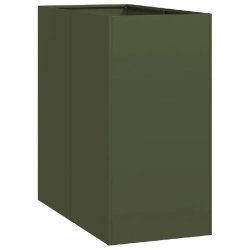 Helloshop26 - Jardinière moderne pour jardin terrasse 40 x 80 x 80 cm avec fond ouvert design élégant en acier vert olive 02_0051559 02_0051559 - v