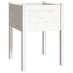 Helloshop26 - Jardinière bac lit surélevé plantes fleurs terrasse jardin 50 x 50 x 70 cm bois de pin massif blanc 02_0037672 - blanc Bois massif 30