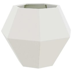 Helloshop26 - Jardinière rectangulaire extérieure 75 x 75 x 60 cm design moderne esthétique en acier blanc 02_0053106 02_0053106 - blanc acier 3000
