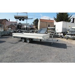 Remorque plateau Humbaur HN 204118 / HN 254118 - 2 essieux, ridelles alu, roues surbaissées, PTAC jusqu'à 2500 kg