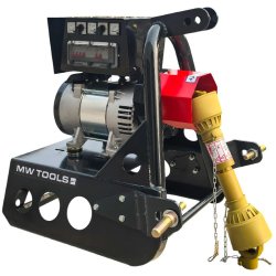 Groupe électrogène agricole 12 kW (15 kVA) pour tracteur dès 30 ch - 230 V et 400 V - Régulateur AVR - Cardan et attelage trois points MW Tools PTG120