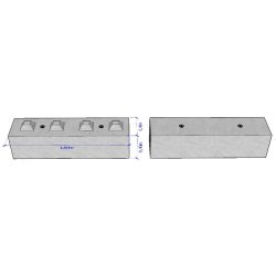 Bb400x400x1600 - bloc beton lego - stock bloc - poids 0,560 t