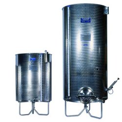 Garde-vin inox AISI 304 - fond plat - flotteur pneumatique avec vanne à boule et indicateur de niveau