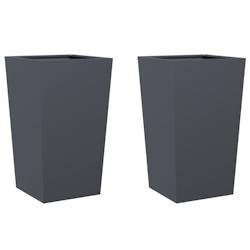 Helloshop26 - Jardinière bac lit surélevé plantes fleurs jardin terrasses lot de 2 45 x 45 x 75 cm acier anthracite 02_0038978 - acier 3000217964550