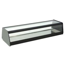 Vitrine d’exposition neutre avec verre plat - 1810x400x250 mm - 13RPN184 Eurast - noir inox 13RPN184