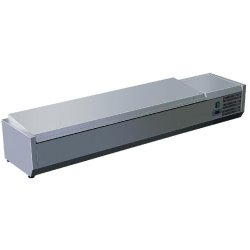 Vitrine réfrigérée à poser couvercle inox avec 9 bacs gn 1/3 - 2000x395x280mm - C200C