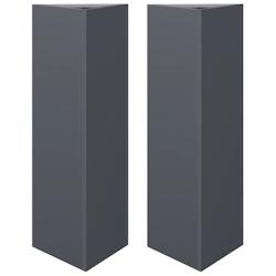 Helloshop26 - Jardinière bac lit surélevé plantes fleurs jardin terrasses lot de 2 triangulaire 30 x 26 x 75 cm acier anthracite 02_0039092 02_0039