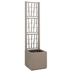 Helloshop26 - Cache-pot de jardin avec treillis moderne 36 x 36 x 140 cm en polypropylène gris 02_0058837 - gris 3000240804021