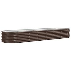 Helloshop26 - Jardinière bac lit surélevé plantes fleurs terrasse jardin de jardin acier enduit de poudre marron 02_0039541 02_0039541 - marron aci