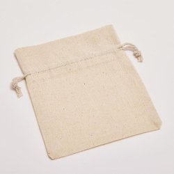 Sachet coton brut L 12 x H 17 cm - par 10 - 100% coton résistant pour bijoux et accessoires