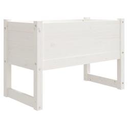 Helloshop26 - Jardinière bac lit surélevé plantes fleurs terrasse jardin 78 x 40 x 52 cm bois massif de pin blanc 02_0037854 - blanc Bois massif 30