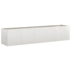 Helloshop26 - Jardinière rectangulaire moderne pour extérieur 200 x 40 x 40 cm design élégant en acier inoxydable - inox 3000236930871