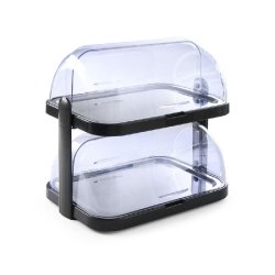 HENDI Vitrine réfrigérante Roll-top, double, Gris foncé, 440x320x(H)440mm - gris 871881