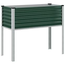 Helloshop26 - Jardinière bac lit surélevé plantes fleurs terrasse jardin 100 x 41 x 90 cm acier vert 02_0037274 02_0037274 - vert acier 3000217924684