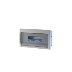 Coffret de distribution IP40 gris - Mahmoudi - à encastrer 12-14 modules - châssis ABS et porte antichoc
