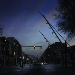 Lampadaire urbain Latina - LED 72W - Acier galvanisé - 15 m - Design inspiré des grues portuaires
