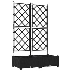 Helloshop26 - Lot de 2 cache-pots modernes extérieur 80 x 40 x 125,5 cm durable chic en acier noir 02_0058535 - noir acier 3000240645259