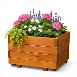 IvoQ Jardinière Carrée en Bois - Pour Extérieur & Intérieur - Bac à Fleurs en Bois de Luxe - Certifié FSC - 40x40x32 cm - 8721335300819