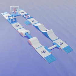 Mini parcours flottant gonflable pour piscine - 12,7m x 2m x 2,2m - Réf.MBMP001-LI