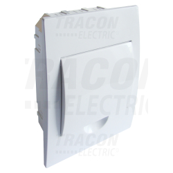 Boîte de distribution encastrée - cache blanc fumée - rail N-PE 1×6 modules - IP40 - dimensions 200×160×60mm